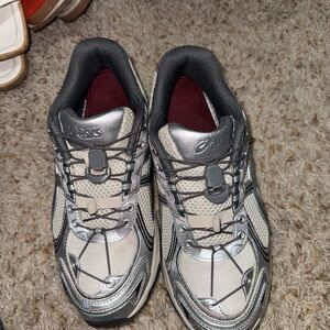 Asics Metallic Silver and Black Running Shoes